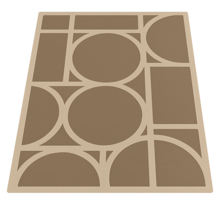 Beige geometrinen kuvio neliö vinyylimatto - Tenstickers