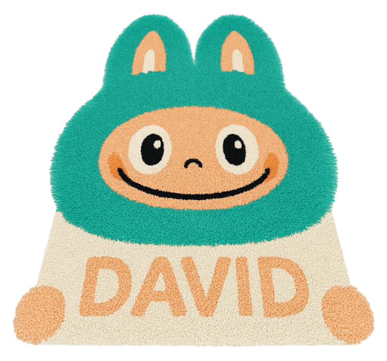 Mukautettu turkoosi labubu vinyylimatto - Tenstickers