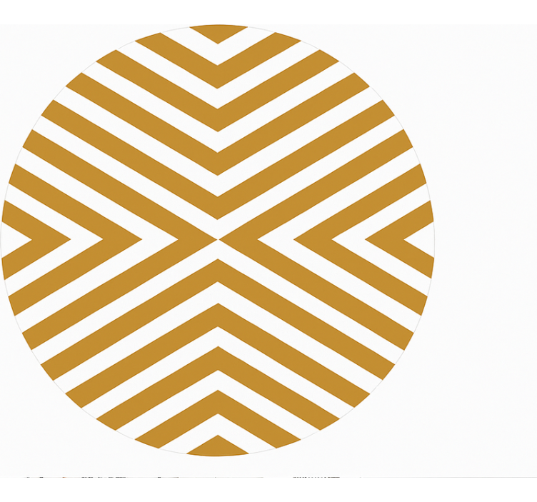 Sinappi chevron -kuvio ruokasalin vinyylimatto - Tenstickers