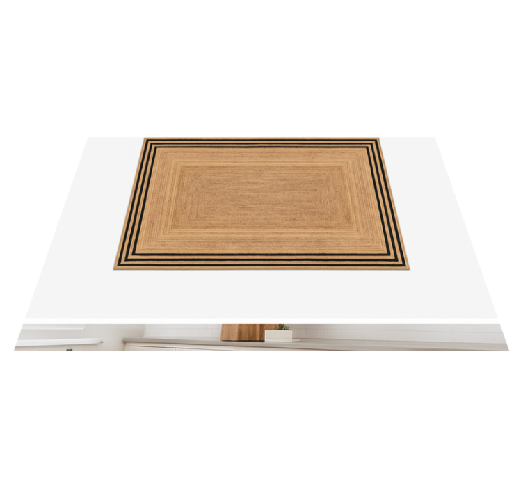 Luonnollinen juuttitekstuuri keittiön vinyylimatto - Tenstickers