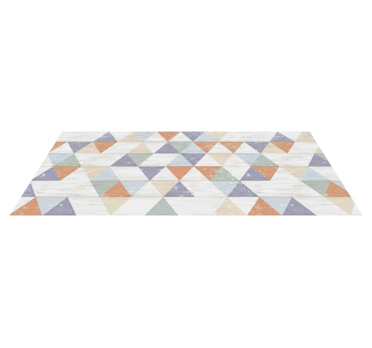 Pastelliset puutriangulit keittiön vinyylimatto - Tenstickers