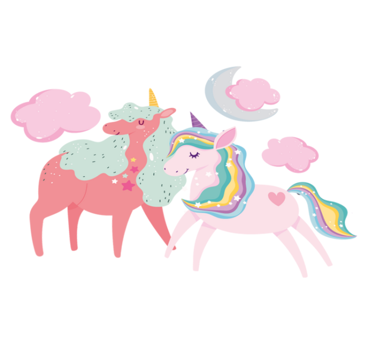 Pieni yksisarvinen ja tamma vinyylimatto - Tenstickers