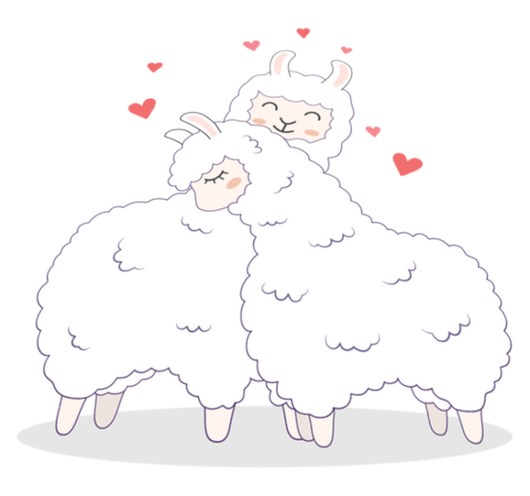 Rakastavat laamat eläinvinyylimatto - Tenstickers