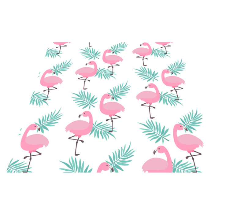 Trooppinen flamingokuosiset eläinvinyylimatto - Tenstickers