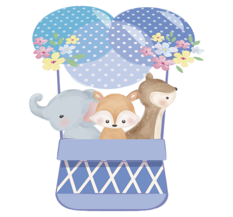 Vesivärieläimet kuumailmapallossa vinyylimatto - Tenstickers