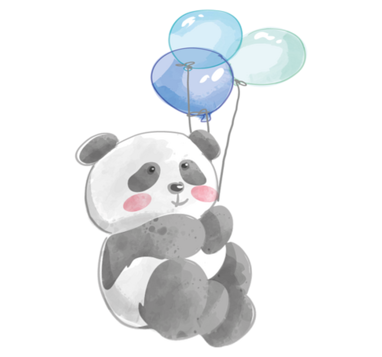 Vauva bändi kolmea ilmapalloa pitävä eläinvinyylimatto - Tenstickers