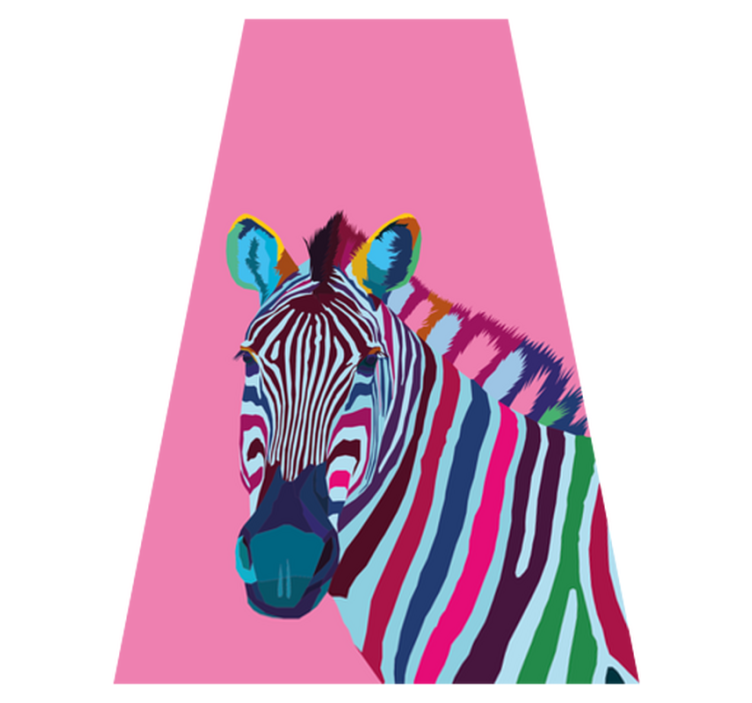 Zebra pop art vinyylimatto - Tenstickers