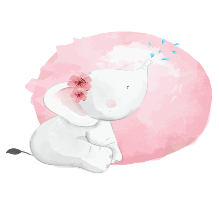 Villieläimet afrikassa lapsille norsutyttö vinyylimatto - Tenstickers