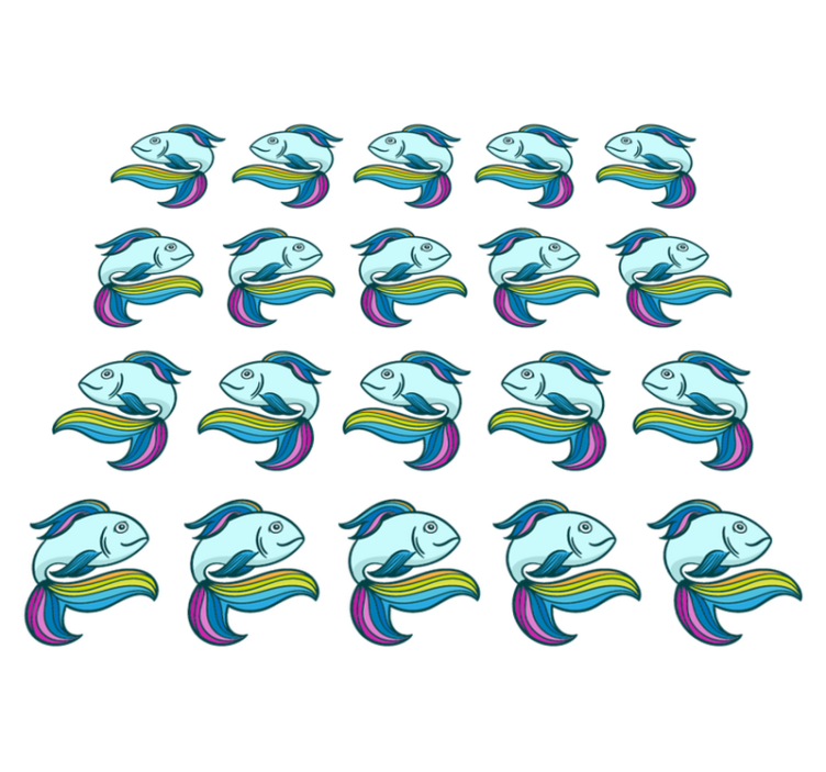 Sininen neonkalamattoeläin vinyylimatto - Tenstickers