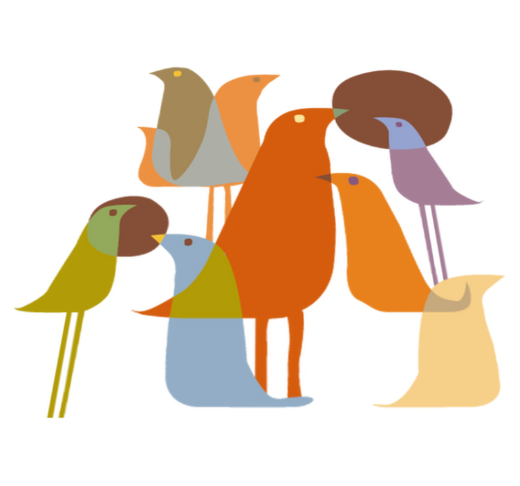 Linnut minimalistisessa tyylissä eläin vinyylimatto - Tenstickers