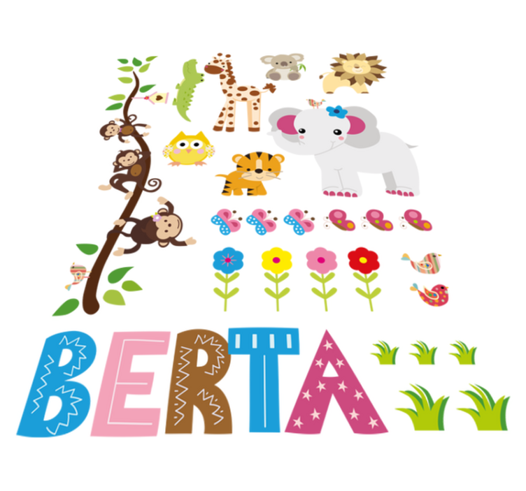 Viidakon puu nimellä eläin vinyylimatto - Tenstickers