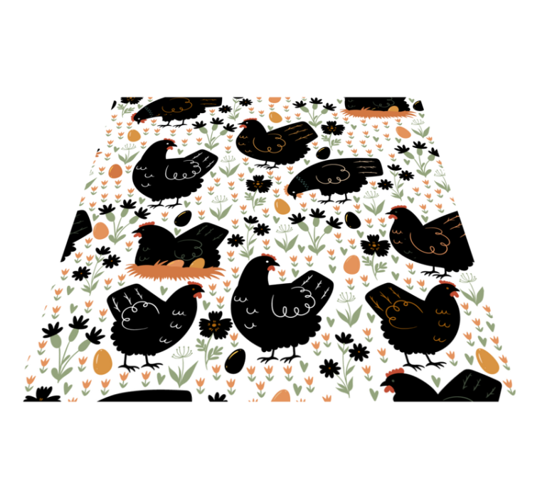 Mustavalkoiset kanat eläinvinyylimatto - Tenstickers