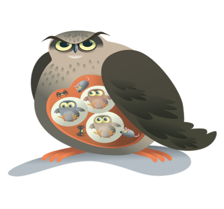 Äidin pöllö eläin vinyylimatto - Tenstickers