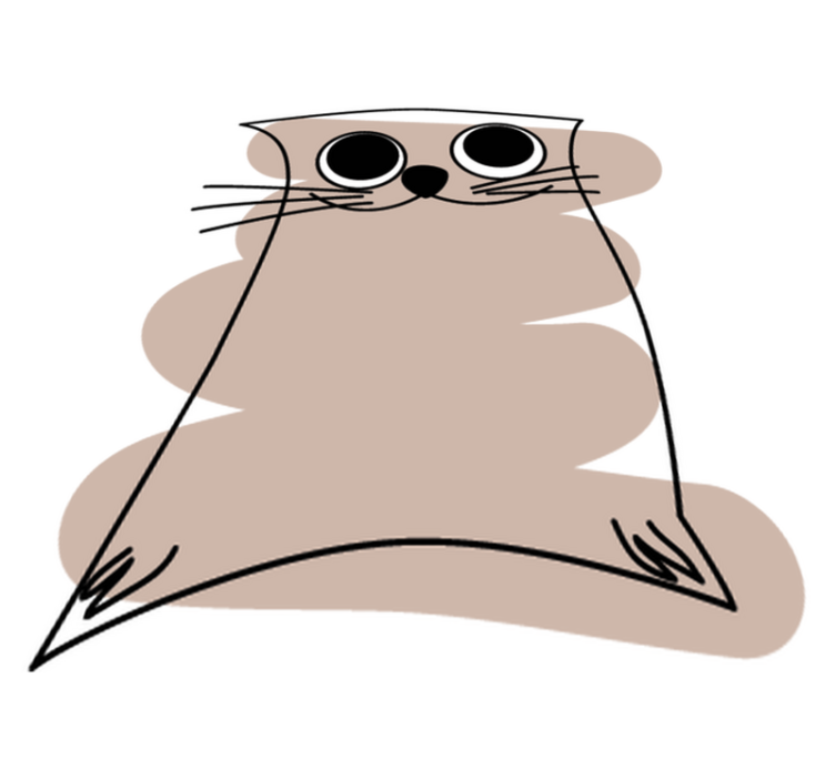 Ruskeaksi maalattu kissa eläin vinyylimatto - Tenstickers