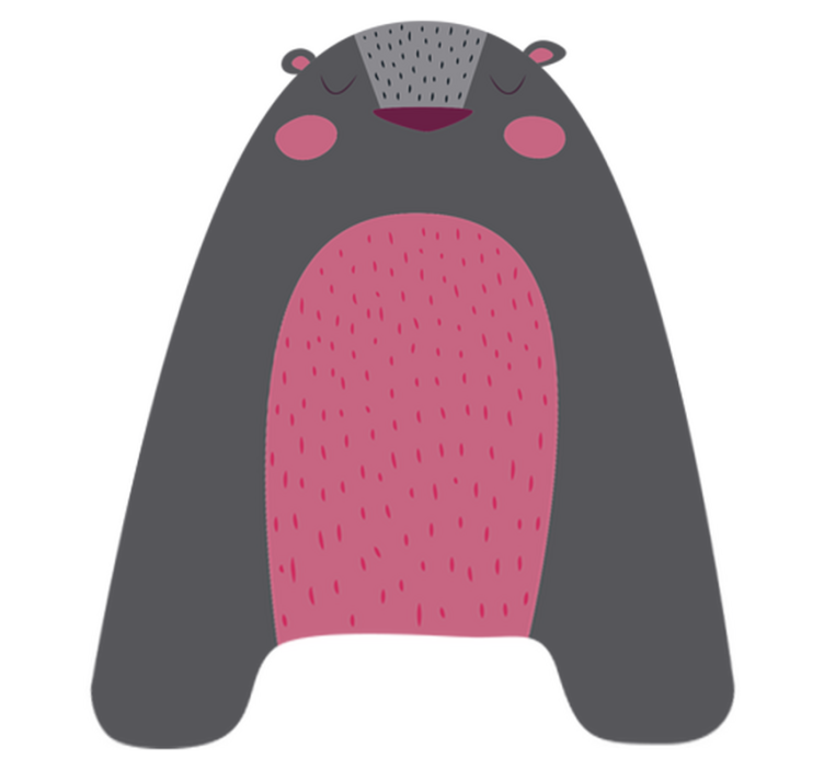 Harmaa karhu lasten vinyylimatto - Tenstickers