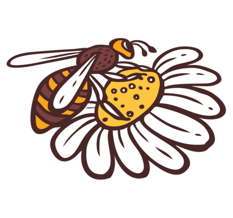 Mehiläinen kukalla vinyylimatto - Tenstickers