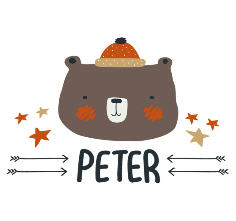 Pohjoismainen söpö karhu persoonallinen eläin vinyylimatto - Tenstickers