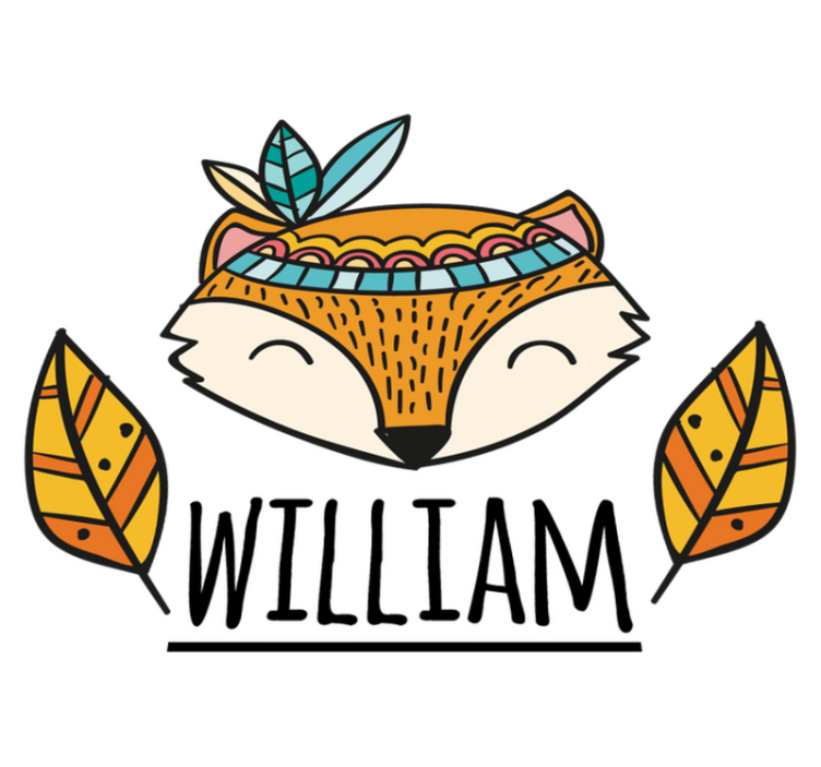 Pohjolan foxi höyhenillä personoitu vinyylimatto - Tenstickers