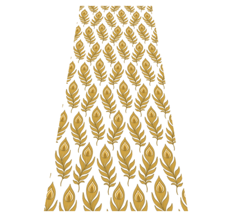 Sininen kalkkuna kultaisilla kukilla vinyylimatto - Tenstickers