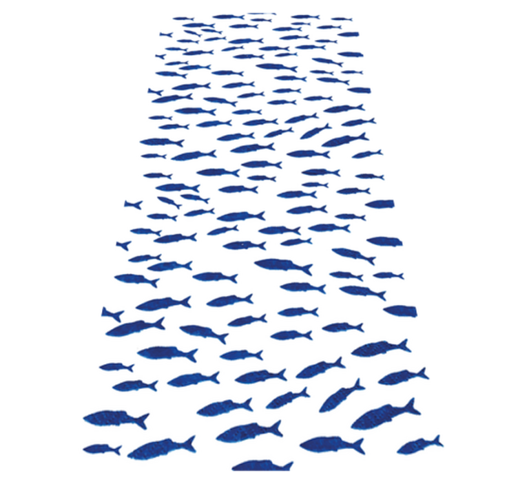 Siniset kalatkuvio eläin vinyylimatto - Tenstickers
