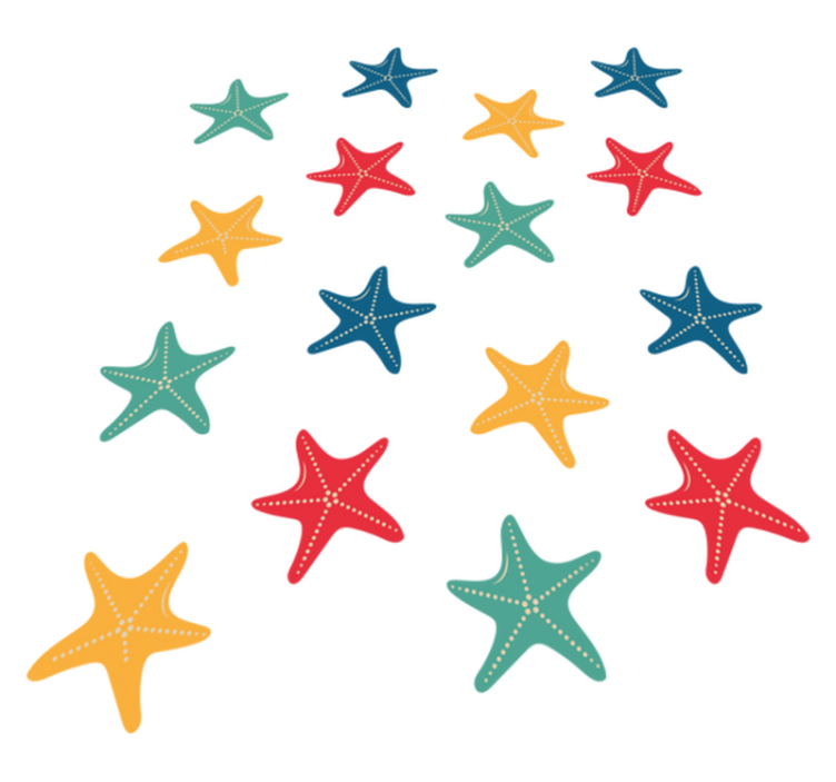Värikkäät meritähdet eläin vinyylimatto - Tenstickers