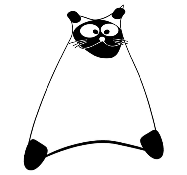 Yksinkertainen yksivärinen ääriviivaeläin vinyylimatto - Tenstickers