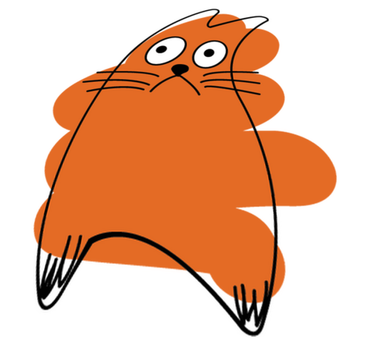 Oranssi alkuperäinen siluetti eläinvinyylimatto - Tenstickers