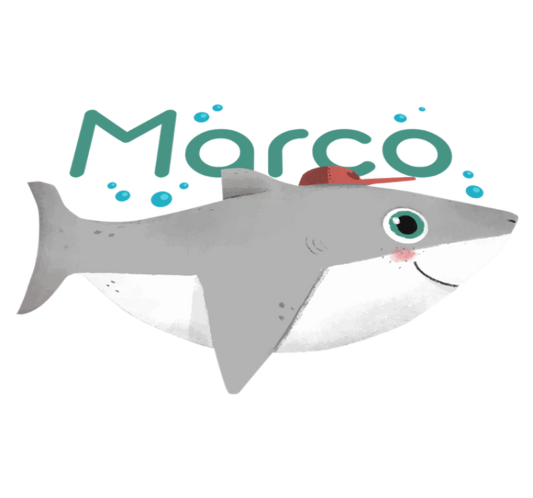 Leikkisä hai-hahmo vinyylimatto - Tenstickers