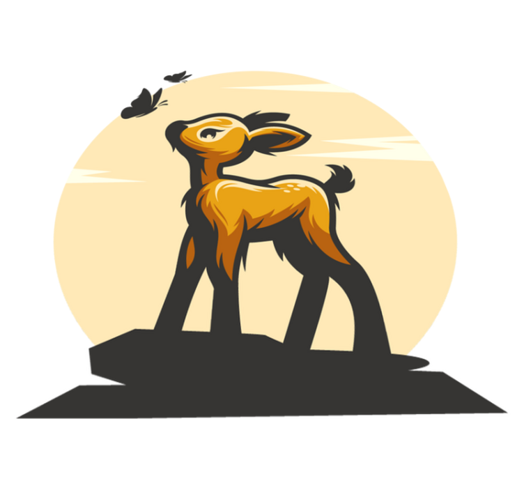 Poroja ja perhosia eläin vinyylimatto - Tenstickers