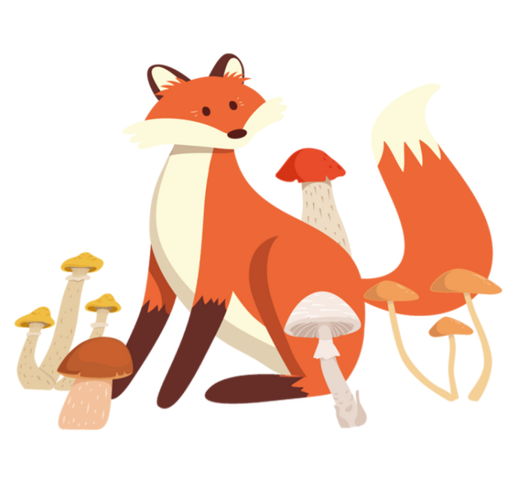 Leikkisä kettu taideeläinvinyylimatto - Tenstickers