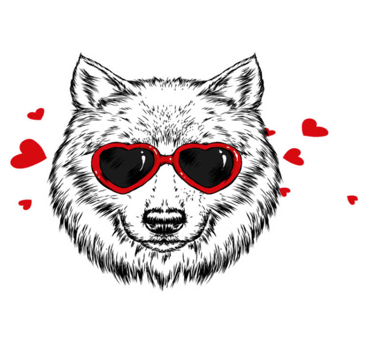 Leikkisä susi logo eläin vinyylimatto - Tenstickers