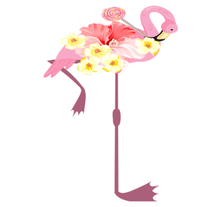 Flamingo kukkaistuote eläin vinyylimatto - Tenstickers