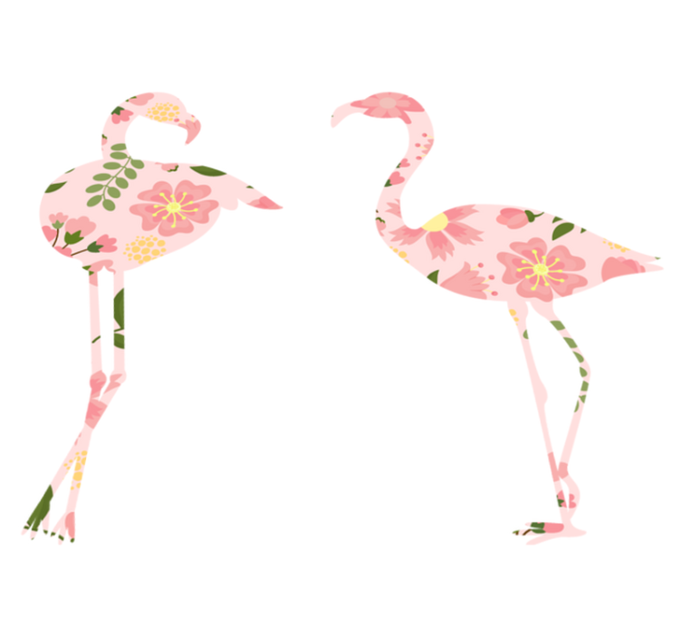 Flamingo kukkaiskuvio eläin vinyylimatto - Tenstickers