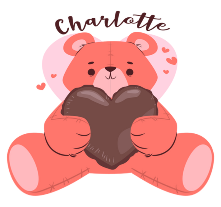 Söpökarhu sydän kädessä eläin vinyylimatto - Tenstickers