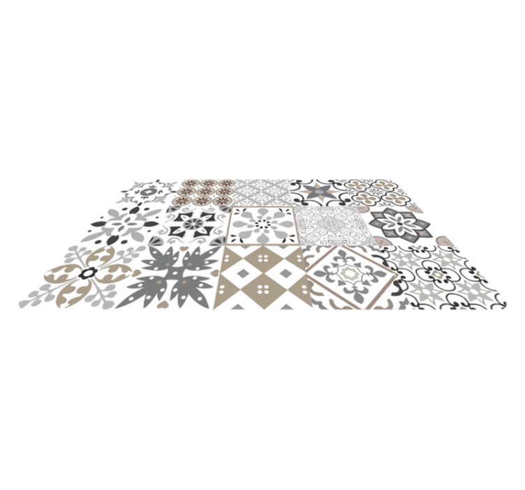 Geometrinen laatta mosaiikki keittiön vinyylimatto - Tenstickers