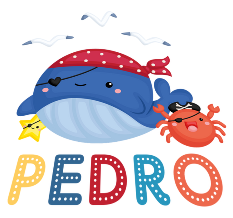 Söpö merirosvovalas eläinvinyylimatto - Tenstickers