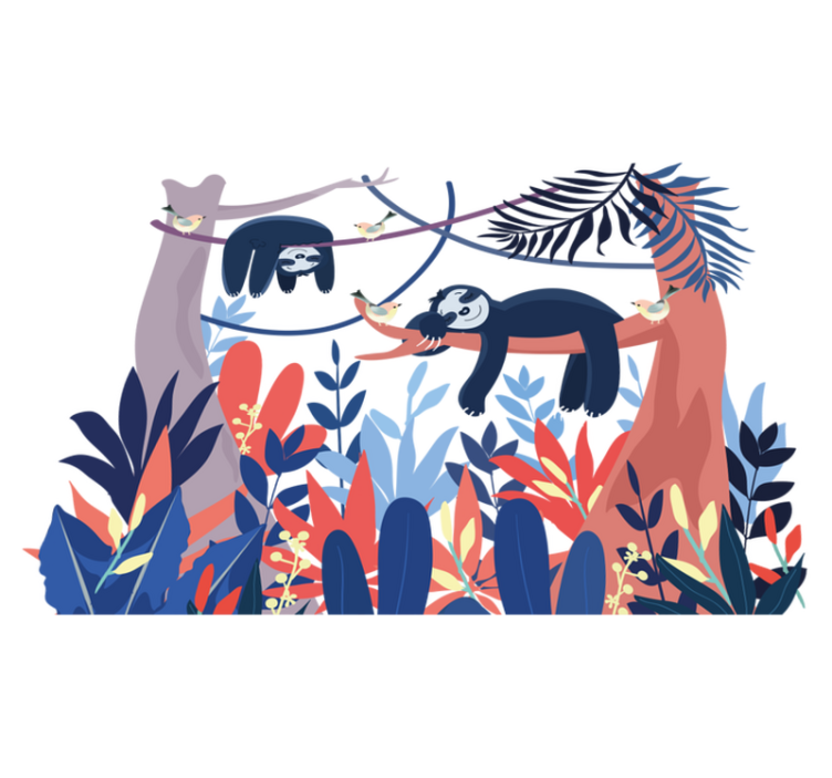 Leikkisät laiskiaiset vinyylimatto - Tenstickers