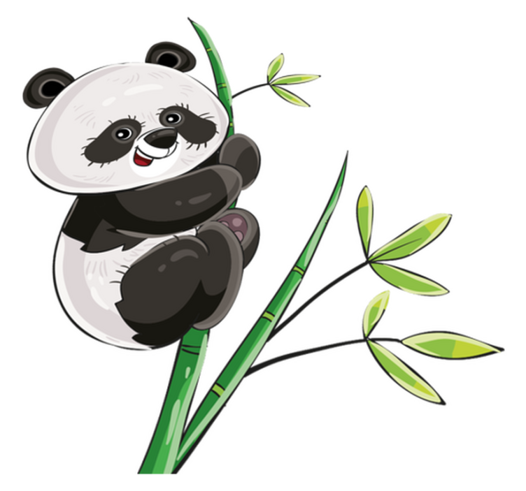 Panda kiipeilevä bambumatto eläin vinyylimatto - Tenstickers