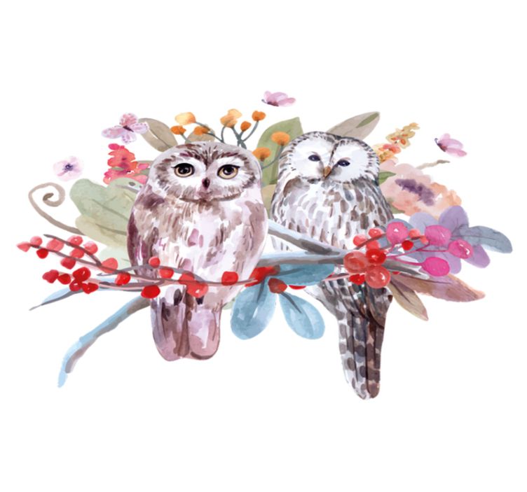 Pöllöt luonnossa eläin vinyylimatto - Tenstickers