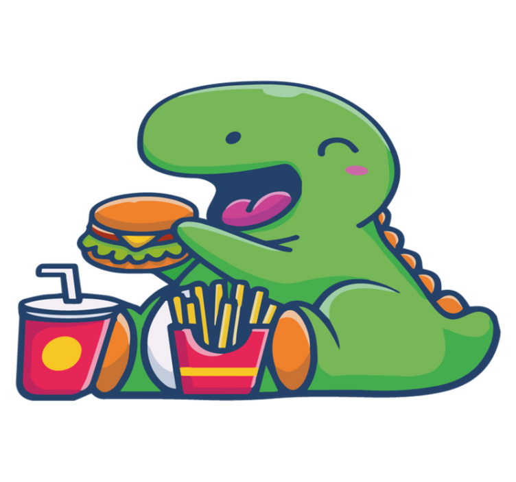 Iloinen vihreä dinosauruseläinvinyylimatto - Tenstickers