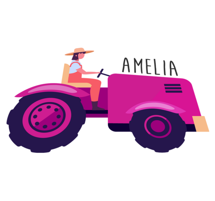 Personoitu traktoriseikkailu eläin vinyylimatto - Tenstickers