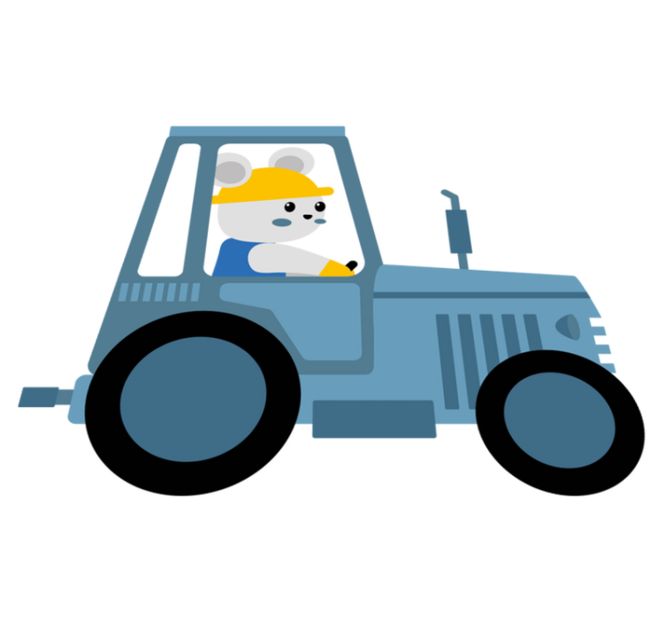 Söpö karhu maatilatyöntekijä eläin vinyylimatto - Tenstickers