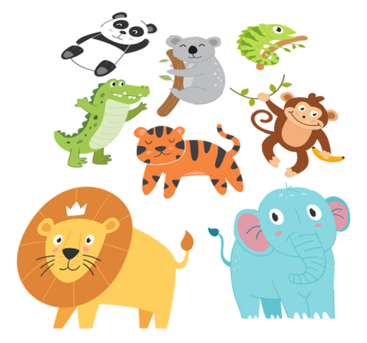 Käsin piirretyt syksyn eläimet vinyylimatto - Tenstickers