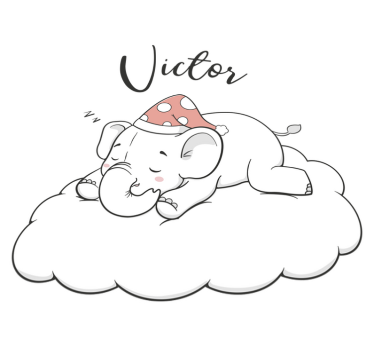 Elefantit pilvissä nimellä eläin vinyylimatto - Tenstickers