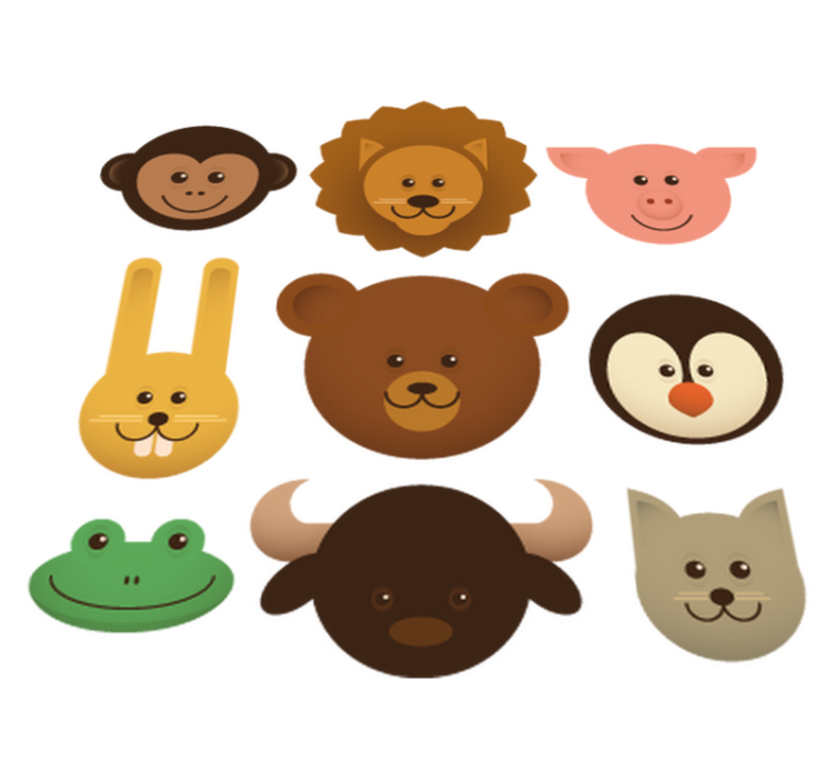 Iloiset eläimet vinyylimatto - Tenstickers