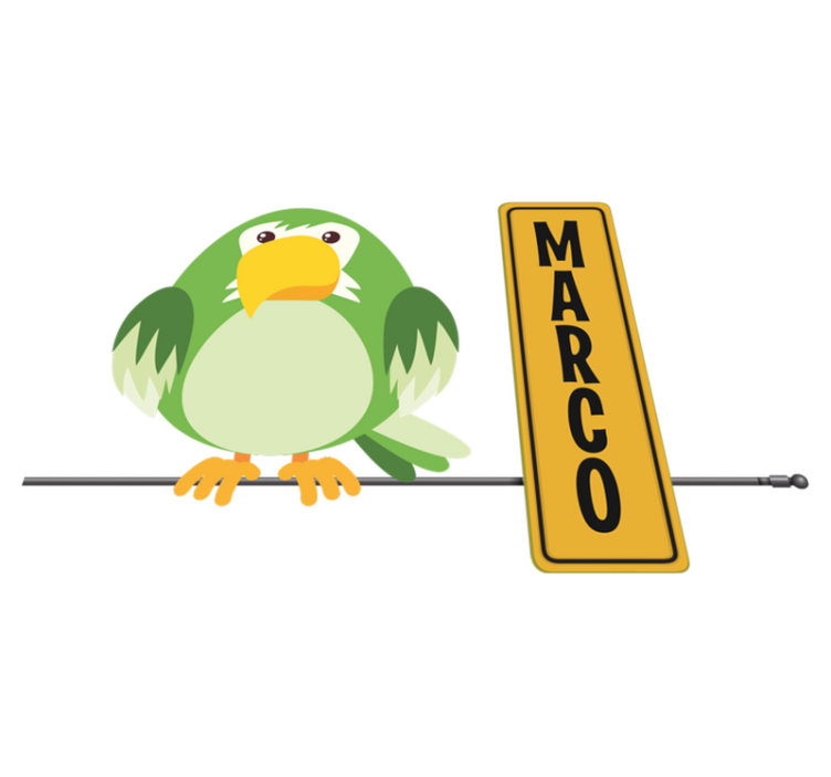 Villieläinpapukaija nimellä vinyylimatto - Tenstickers