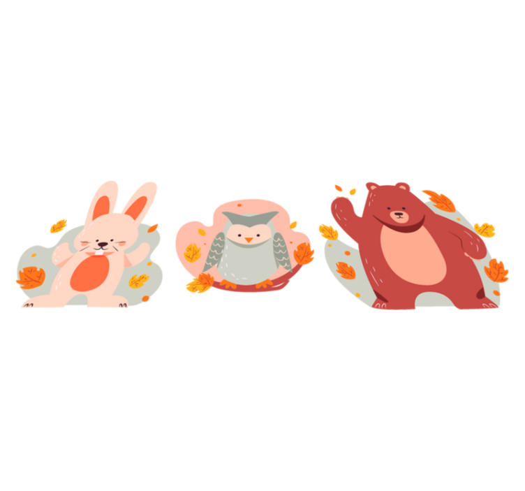 Karhu ja puoravunat eläin vinyylimatto - Tenstickers