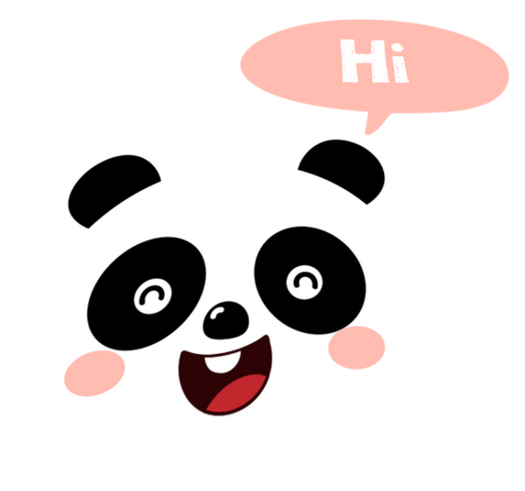 Eläin vinyylimatto panda sanoo hei - Tenstickers