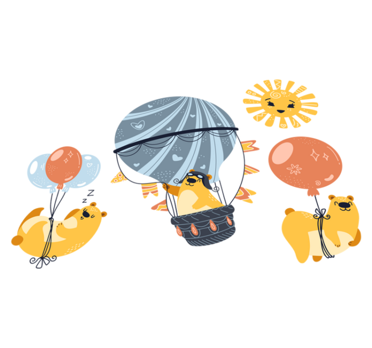 Eläimet ilmapalloissa vinyylimatto - Tenstickers