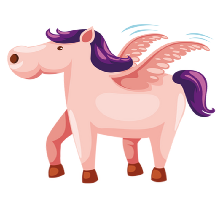 Söpö siivekäs poni eläin vinyylimatto - Tenstickers